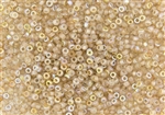 8/0 Czech Seed Beads - Etched Crystal Lt. Smoky Topaz Rainbow
