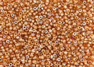 8/0 Czech Seed Beads - Etched Crystal Orange Rainbow