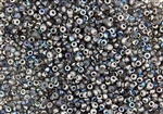 8/0 Czech Seed Beads - Etched Crystal Graphite Rainbow
