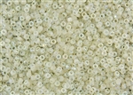 8/0 Czech Seed Beads - Etched Crystal Pale Yellow Rainbow