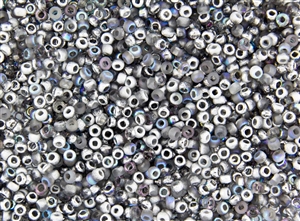 11/0 Czech Seed Beads - Etched Crystal Silver Rainbow