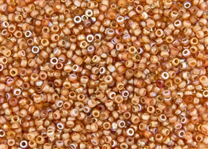 11/0 Czech Seed Beads - Etched Crystal Orange Rainbow