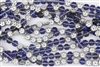 8x4mm Flower Czech Glass Beads - Silver Blue Crystal