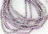 3mm Firepolish Czech Glass Beads - Tahiti Grey and Pink Pearlized