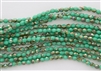 3mm Firepolish Czech Glass Beads - Turquoise Opaque Celsian Finish
