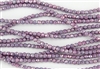 3mm Firepolish Czech Glass Beads - Opaque Luster Amethyst