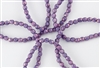 3mm Firepolish Czech Glass Beads - Marbled Purple Luster