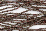 3mm Firepolish Czech Glass Beads - Opaque Red Picasso