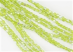 3mm Firepolish Czech Glass Beads - Transparent Olivine AB