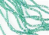 3mm Firepolish Czech Glass Beads - Transparent Emerald AB
