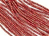 3mm Firepolish Czech Glass Beads - Cardinal Red Halo Ethereal