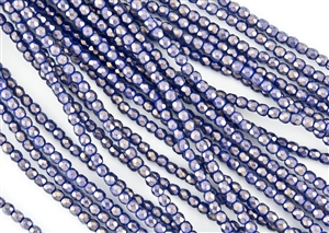 3mm Firepolish Czech Glass Beads - Ultramarine Blue Halo Ethereal