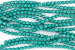 6mm Firepolish Czech Glass Beads - Persian Turquoise Opaque