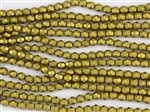 6mm Firepolish Czech Glass Beads - Aztec Gold Metallic Matte