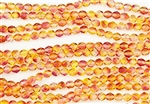 6mm Firepolish Czech Glass Beads - Dual Coated Fuchsia Lemon