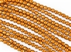 6mm Firepolish Czech Glass Beads - Sandalwood Orange Halo Ethereal