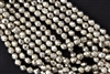8mm Firepolish Czech Glass Beads - Antique Silver Metallic