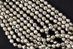 8mm Firepolish Czech Glass Beads - Antique Silver Metallic