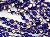 8mm Firepolish Czech Glass Beads - Transparent Cobalt Copper Half Coat