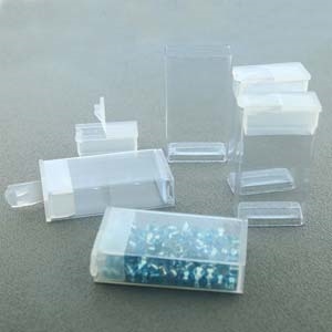 100 x Seed Bead Storage Containers 1-7/8 Tall X 1 Wide X 7/16 Thick  Flip-Top