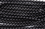 10mm Glass Round Pearl Beads - Black