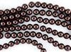 10mm Glass Round Pearl Beads - Brown