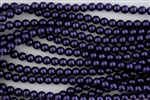 10mm Glass Round Pearl Beads - Dark Purple