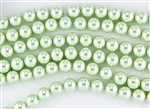 10mm Glass Round Pearl Beads - Mint