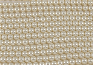 10mm Glass Round Pearl Beads - Off White / Cream