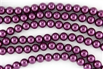 10mm Glass Round Pearl Beads - Wine