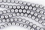 12mm Glass Round Pearl Beads - Grey