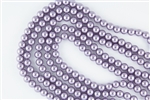 3mm Glass Round Pearl Beads - Amethyst