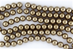 3mm Glass Round Pearl Beads - Copper