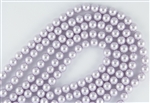 3mm Glass Round Pearl Beads - Pale Lilac