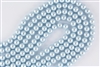 3mm Glass Round Pearl Beads - Silver Blue