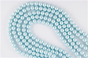 3mm Glass Round Pearl Beads - Tender Blue