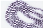 4mm Glass Round Pearl Beads - Amethyst