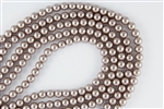 4mm Glass Round Pearl Beads - Cocoa