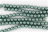 4mm Glass Round Pearl Beads - Teal Green