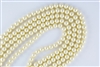 4mm Glass Round Pearl Beads - Vanilla