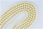 4mm Glass Round Pearl Beads - Vanilla