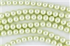 6mm Glass Round Pearl Beads - Baby Lime