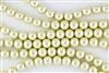 6mm Glass Round Pearl Beads - Butter