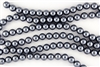 6mm Glass Round Pearl Beads - Dark Grey