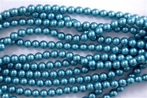 6mm Glass Round Pearl Beads - Montana