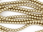 6mm Glass Round Pearl Beads - Pale Bronze