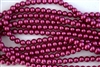 6mm Glass Round Pearl Beads - Raspberry