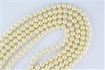 6mm Glass Round Pearl Beads - Vanilla