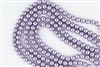 8mm Glass Round Pearl Beads - Amethyst
