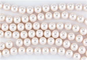 8mm Glass Round Pearl Beads - Baby Pink
